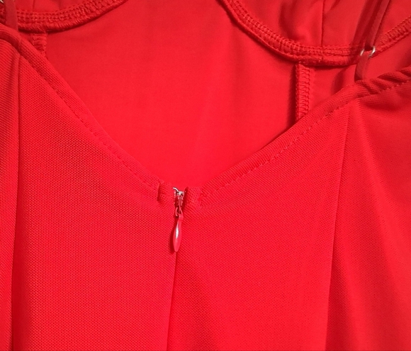 Angel Biba Boutique Cherry Red Princess Cut Mini Dress Size S - Picture 9 of 11